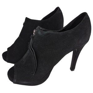 Torrid Women's Open Peep Toe Black Zip Up Bootie‎ 4 Inch Heels Size 10